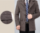 Men's woolen coat mid-length trench coat