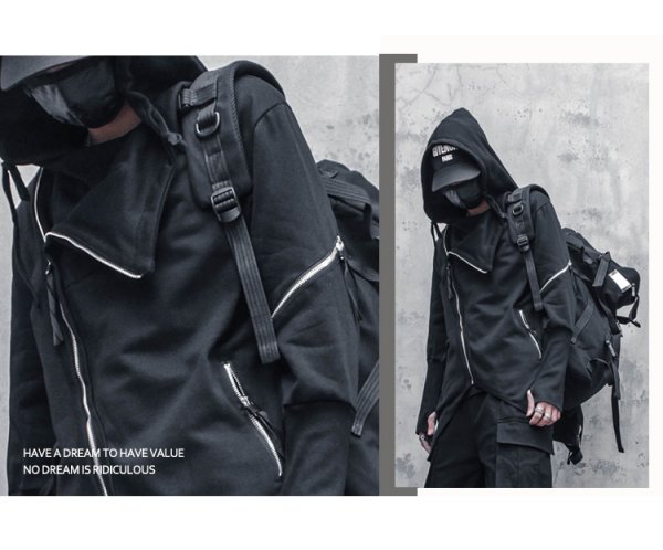 Dark Asymmetric Design Coat Gothic Trench Coat Men