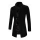 Men's fashion mid-length coat simple solid color trench coat