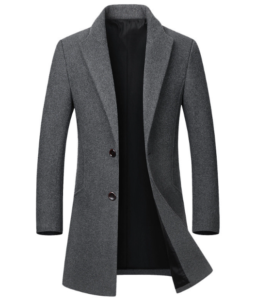 Men's long coat woolen coat trench coat